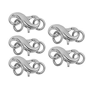 EXCLUZO 5pcs Double Opening Lobster Claw Clasp Lock Necklace Connector ...
