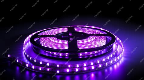 Premium Photo | Image of a purple LED strip in a dark room