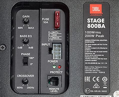 JBL Stage 800BA Slot-Port Enclosure - Active Car Subwoofer with built ...