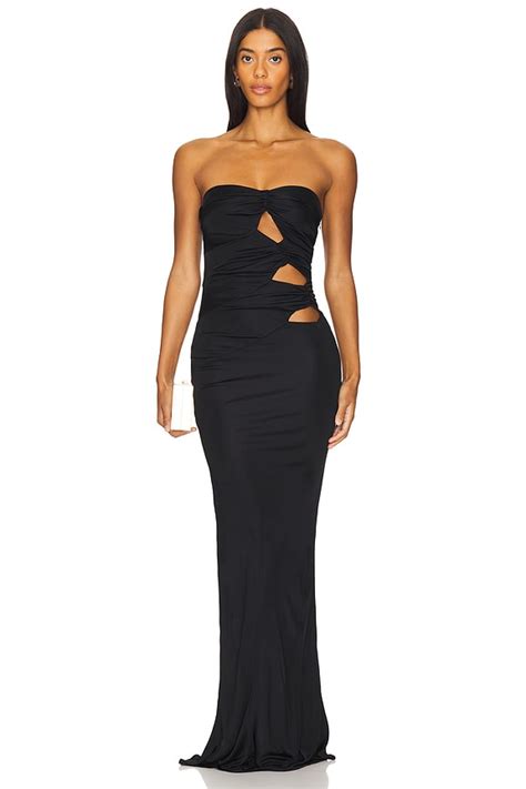 GIUSEPPE DI MORABITO Strapless Gown in Black | REVOLVE