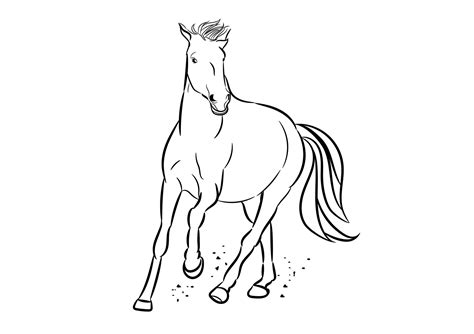 Horse Running Outline
