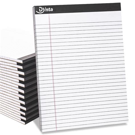 Dynta Legal Pads 8.5 x 11 Notepad Bulk, 24 Packs Wide Ruled White Paper ...