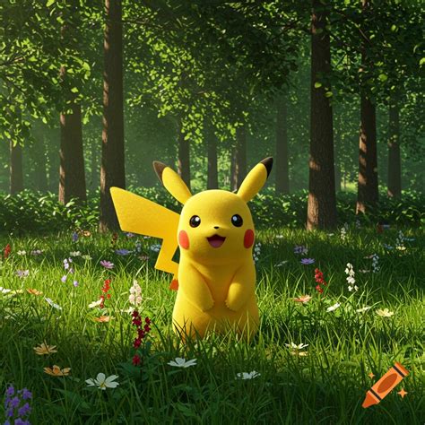 Pikachu with background on Craiyon