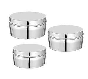 Bartan Hub Stainless Steel Small Container/Storage Set of 3 (Dishwasher ...