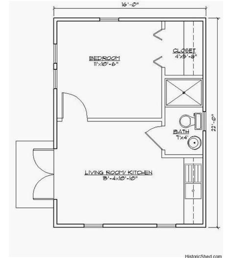 Bungalow style house plan 1 beds 1 baths 200 sq ft plan 423 66 – Artofit