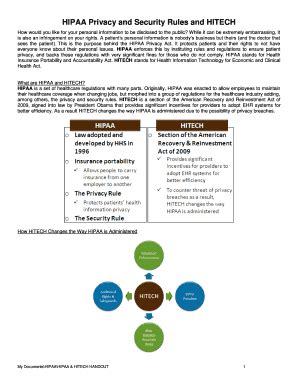 Fillable Online HIPAA Privacy and Security Rules and HITECH Fax Email ...