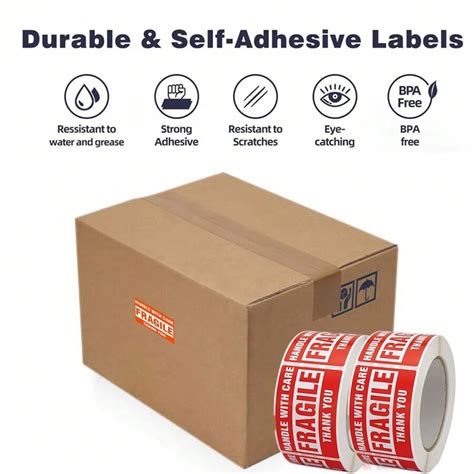 25x45mm Fragile Waarschuwingsstickers Voor Verzending Fragile Behandel ...