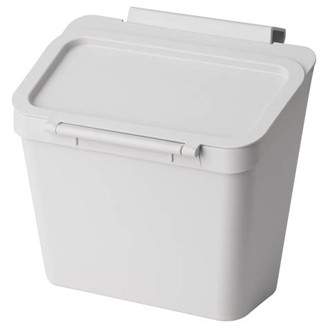 SKOLÄST waste bin for cabinet with door, light grey, 3.3 l (0.9 gallon ...