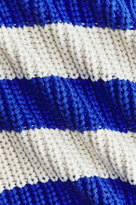 Rib-Knit Cotton Sweater - Blue/white - Kids | H&M US