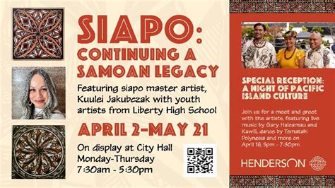 Henderson City Hall to Celebrate Pacific Island Culture With ‘Siapo ...