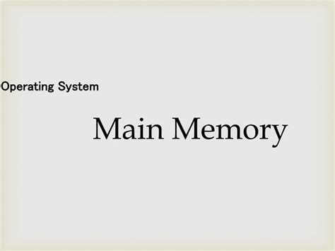 Image result for Main Memory Tutorial