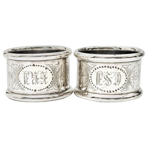 Set of 6 Sterling Silver Hermes Napkin Rings at 1stDibs