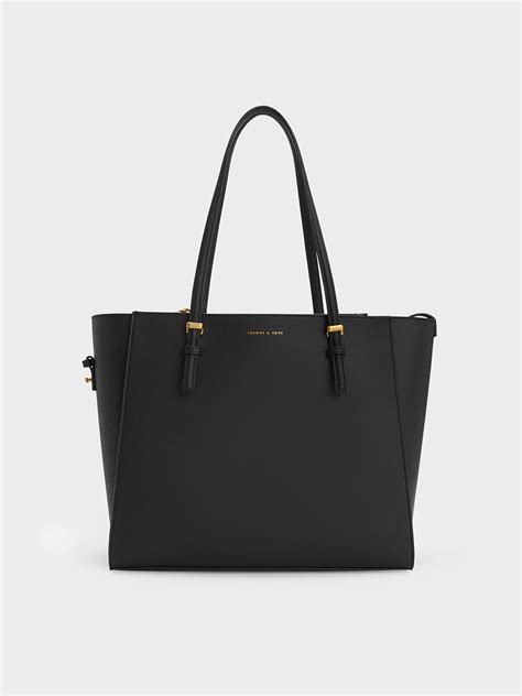 Black Sansa Tote Bag - CHARLES & KEITH IN