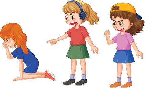 Bullying kids cartoon character vector 12404221 Vector Art at Vecteezy