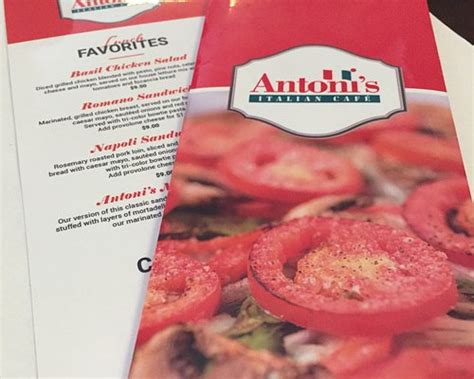ANTONI'S ITALIAN CAFE, Lafayette - Menu, Prices & Restaurant Reviews ...