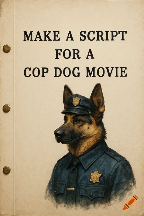 A beige script cover with the title "MAKE A SCRIPT FOR A COP DOG MOVIE ...