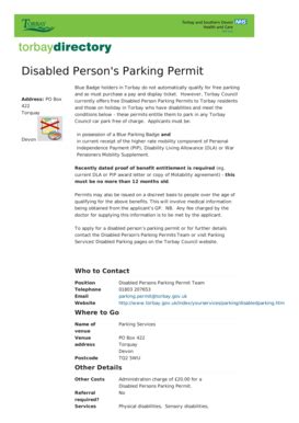 Fillable Online Disabled Person's Parking Permit. Australian Disability ...