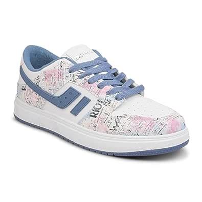 Buy Calcetto CLT-6001 Men's White & Blue Sneakers | Stylish Lightweight ...