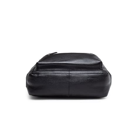 Buy Teakwood Unisex Black Solid Medium Leather Backpack Online