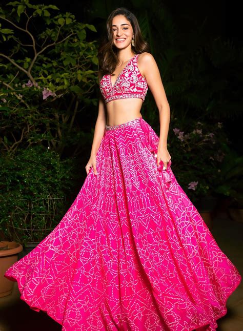 Ananya Panday’s pink Anita Dongre bandhini lehenga is perfect for a ...