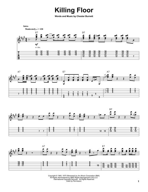 Killing Floor by Howlin' Wolf Sheet Music for Guitar Tab (Single Guitar ...