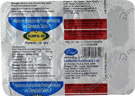 Glimfal Sr Strip Of 10 Tablets: Uses, Side Effects, Price & Dosage ...