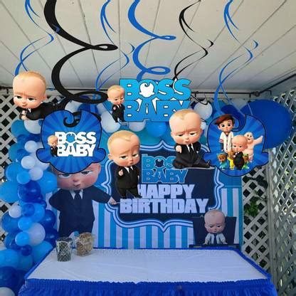 CAMARILLA Boss Baby Theme Swirls Set of (6+6) Pcs for Birthday ...