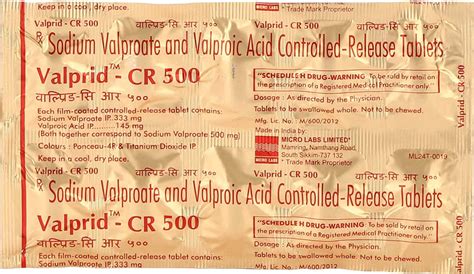 Valprid Cr 500mg Strip Of 10 Tablets: Uses, Side Effects, Price ...