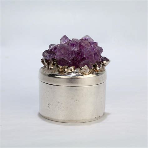 Modernist Stuart Devlin Type English Sterling Silver Amethyst Covered ...
