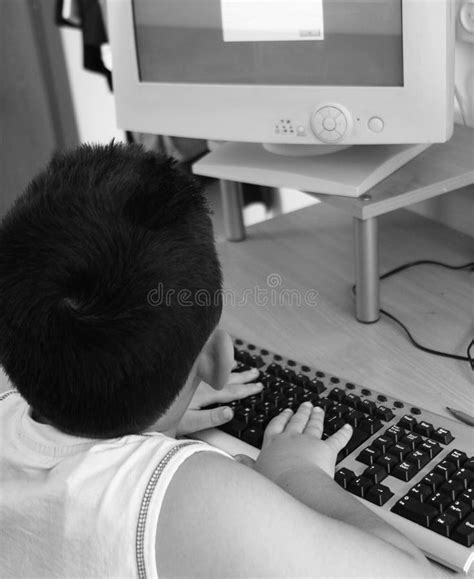 Kid On Computer Stock Image 的图像结果