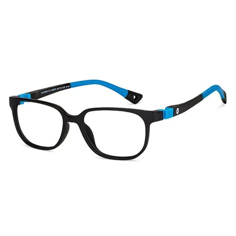 Kids Glasses: Black Full Rim Rectangle Kids 5-8 yrs Hooper TR Flex ...