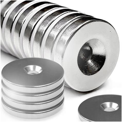 MAGNES NEODYMOWY 14x3 mm POD WKRĘT Z Otworem 7x3,5 mm Okrągły MOCNY ...