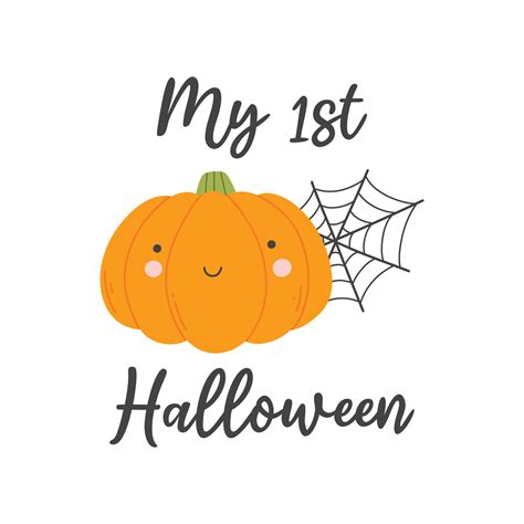 My first Halloween baby print for Halloween. Vector illustration ...