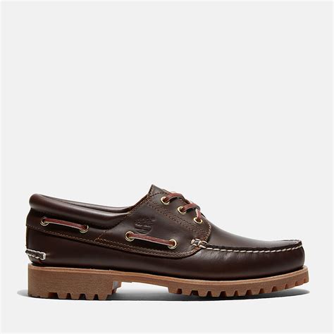 Timberland® Authentic 3-Eye Lug Handsewn Boat Shoe for Men in Brown