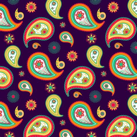 Colorful paisley pattern | Free Vector