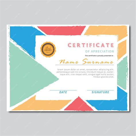 Certificate pop color background | Premium Vector