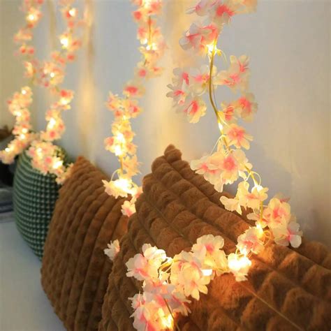 1 Pc 20-LED Pink Artificial Cherry Blossom String Lights, Suitable For ...