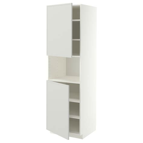 METOD high cab f micro w 2 doors/shelves, white/Aspudden light grey ...