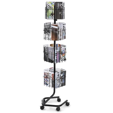Leaflet Stand 4Tier Floor Type Magazine Mobile Rack Brochure Display ...