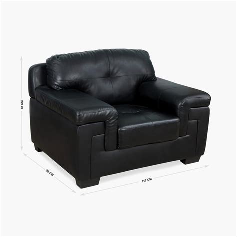 Buy Akron Faux Leather 1-Seater Sofa - Black from Home Centre at just ...