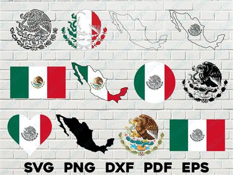 Mexico Flag Bundle 2 Svg Png Dxf Eps Pdf Vector Graphic Design Digital ...