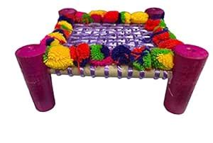Piepot Laddu Gopal Wooden Charpai -Multi Color Bed Cum Khaat/Cot ...