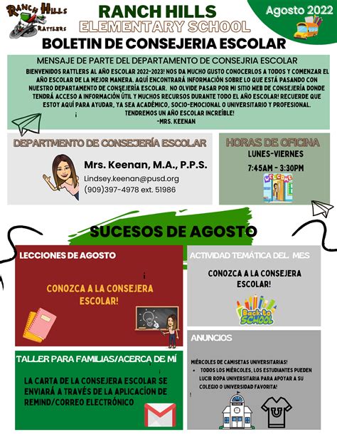 Newsletter – School Counselor – Ranch Hills Elementary School