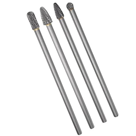 Wolfride 4pcs Long Shank Tungsten Carbide Burr Set 6mm Shank Die ...
