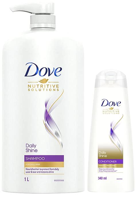 Buy Dove Daily Shine Shampoo 1 L, For Damaged or Frizzy Hair, Makes ...