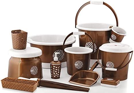 Tedemel 12 pcs Jumbo Bathroom Accessories Set Plastic Bath Set Bathroom ...