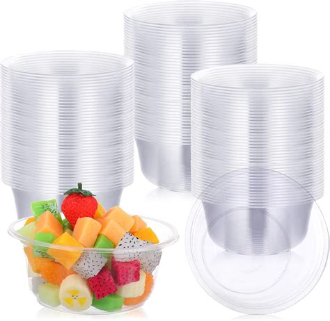 Amazon.com: Aoriher 100 Pack Disposable Clear Plastic Bowls (16oz ...