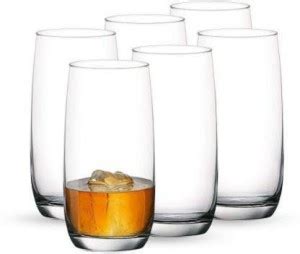 Mahabali (Pack of 6) Round Water Transparent Glass Heavy Base 280 ml ...