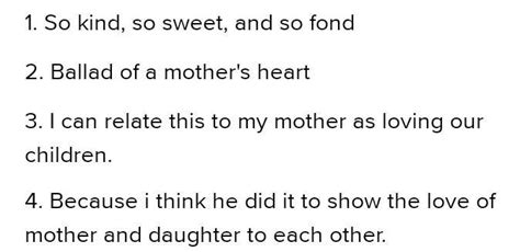 what significant characteristics of a mother are described in the poem ...
