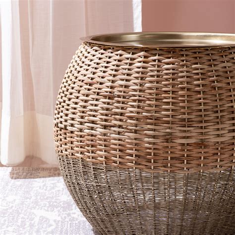 Opulent Rattan and Gold Table – Nestroots